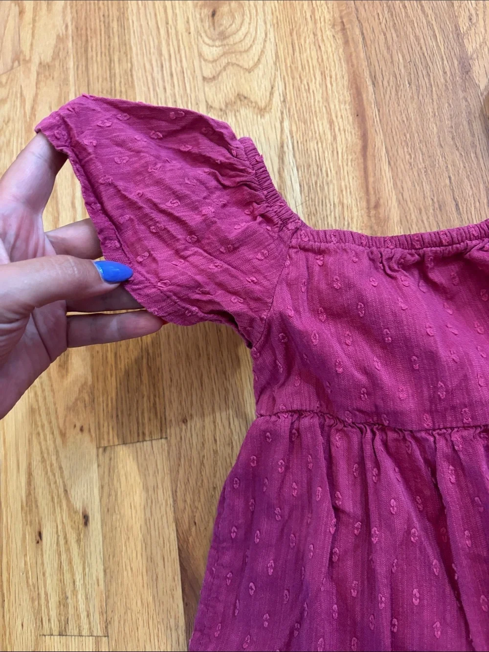 jumping beans Raspberry-Pink Tiered Flutter Sleeve Dress